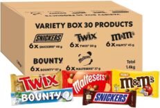 Mixed Bulk Chocolate Box. M&M-s Peanuts. Snickers. Twix. Maltesers. Bounty. 1.4kg