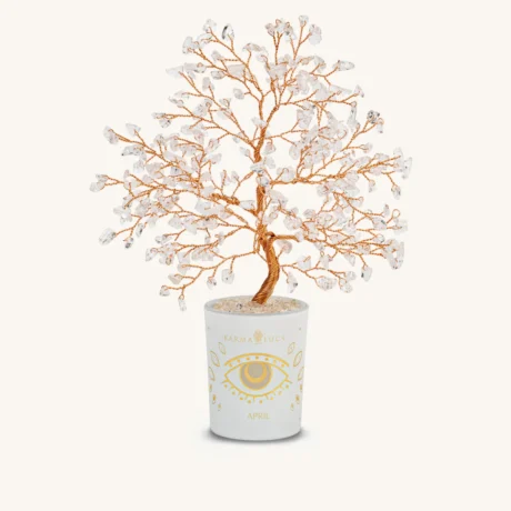 Amplified Dreams Crystal Quartz April Birthday Tree