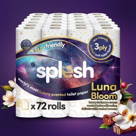 Splesh Quilted Luna Bloom 3-Ply Luxury Scented Toilet Tissue Paper. 72 Rolls